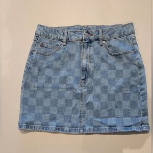 Wild Fable Blue Checkered Mini Skirt, Small